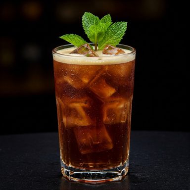 Ron blanco, coca cola, zumo de naranja