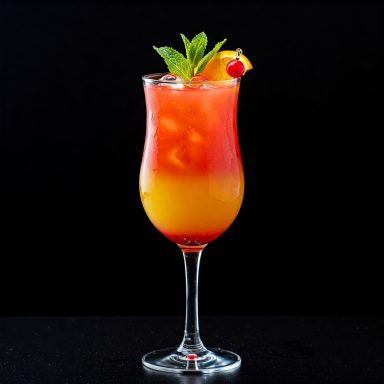 Ron dorado, amaretto, granadina, zumo de frutas naturales
